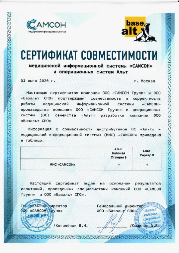 Список сертификатов